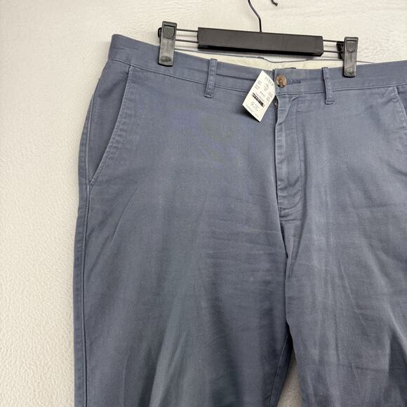 J Crew Pants Men's 38x32 Blue Straight Fit Flex Tech Chino Khaki Pockets NEW - Picture 2 of 11